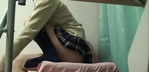  Japanese Schoolgirl Upskirt from Under Desk